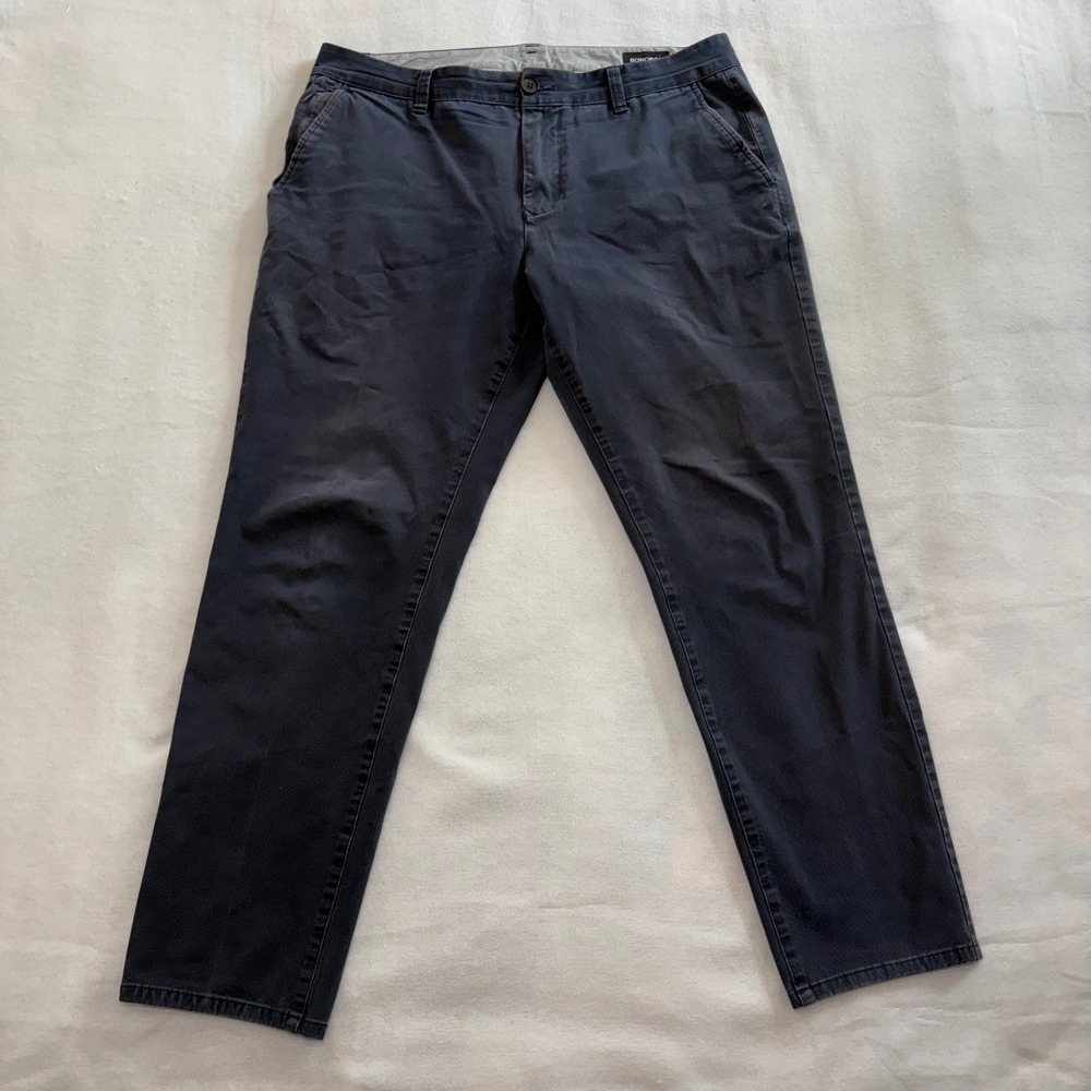 Bonobos Mens Slim Taper Chino Pants Navy Blue Stretch Cotton 32x27 Preppy Office